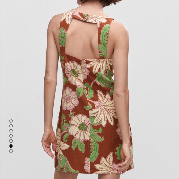 MANGO— Linen Printed Mini Dress - Picture 2 of 4